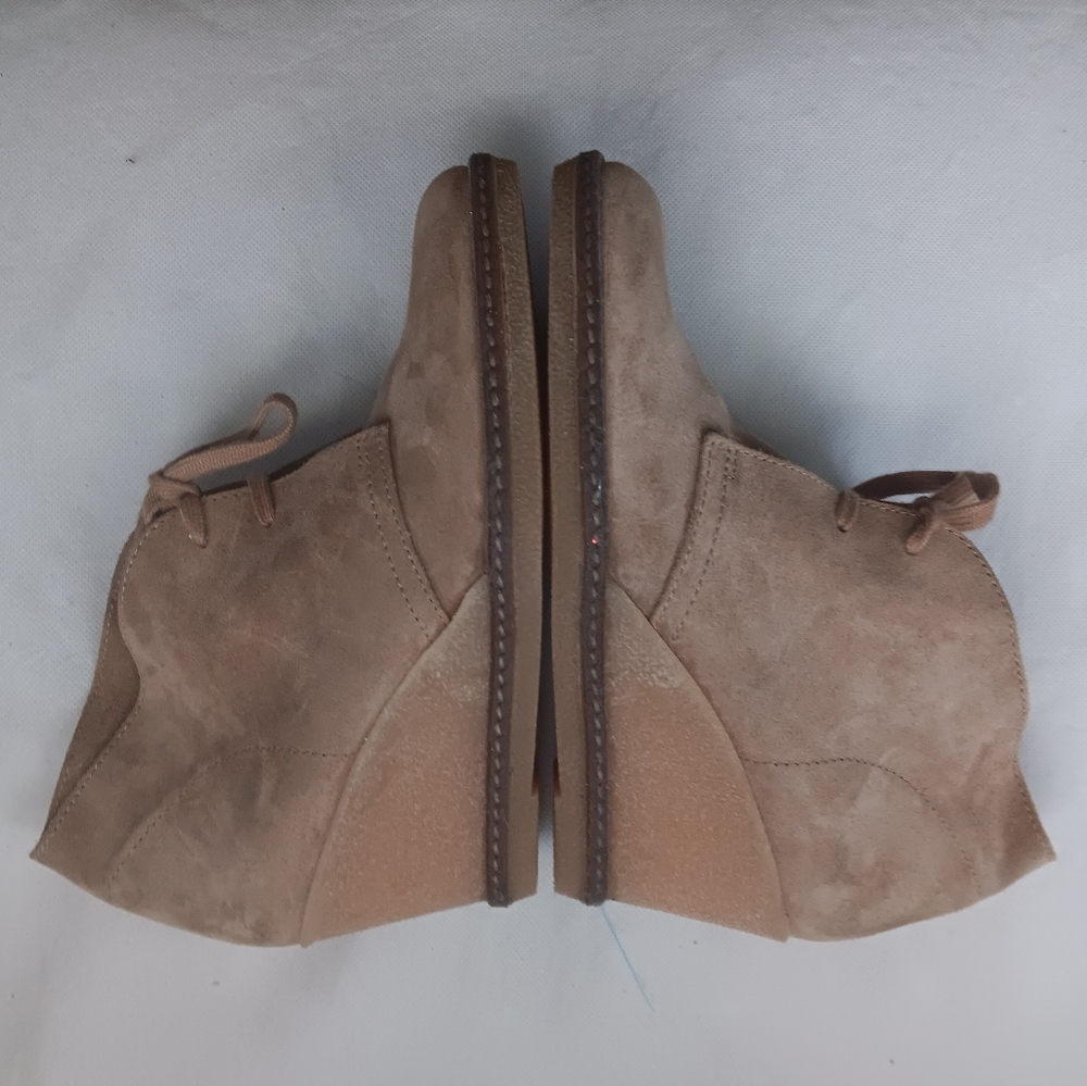 J Crew Italy Womens 6 Tan Suede Wedge Ankle Bootie Boot Shoe Crepe Sole - Picture 10 of 16